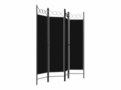 Biombo divisor de 4 paneles 160x180 cm ES133246 Negro Discount
