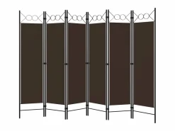 Biombo|Biombo divisor de 6 paneles marrón 240x180 cm ES403632