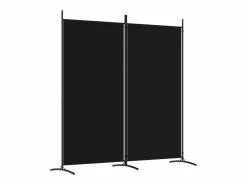 Biombo divisor de 2 paneles de tela 175x180 cm ES860976 Negro Best