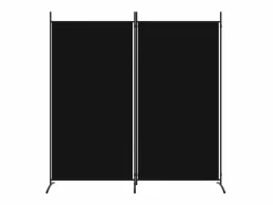 Biombo divisor de 2 paneles de tela 175x180 cm ES860976 Negro Best