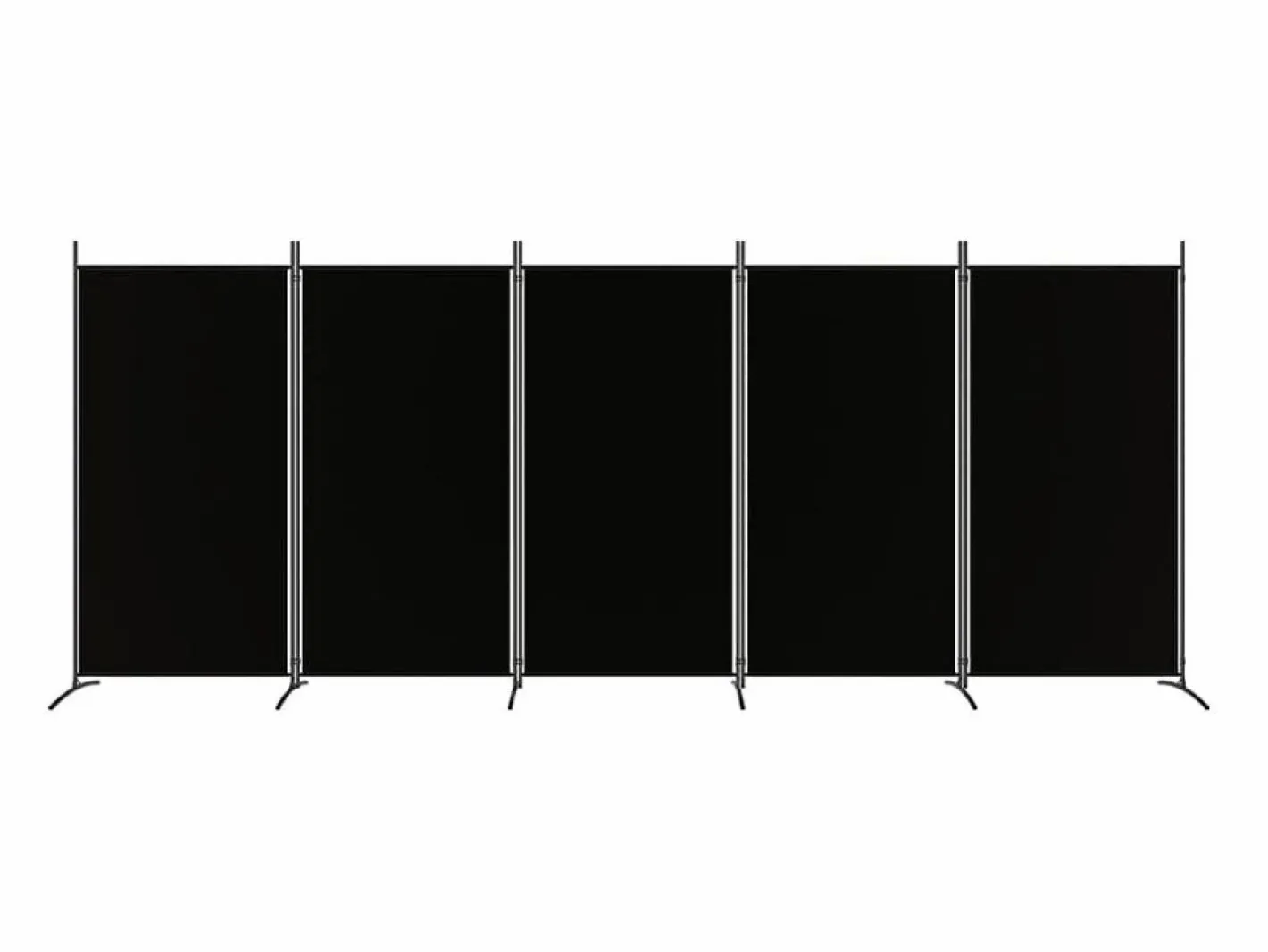 Biombo divisor de 5 paneles de tela 433x180 cm ES107272 Negro New