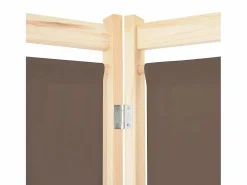 Biombo|Biombo divisor de 4 paneles de tela marrón 160x170x4 cm ES512457