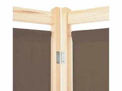 Biombo|Biombo divisor de 5 paneles de tela marrón 200x170x4 cm ES236538