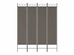 Biombo divisor de 4 paneles de tela 160x220 cm ES122284 Gris antracita Clearance