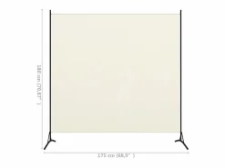 Biombo|Biombo divisor de tela blanco 175x180 cm ES487951