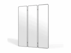 OZAIA Biombo espejo 3 paneles metálico, An. 140 x Alt. 180 cm, Cromado, REFLEYA Plateado Discount