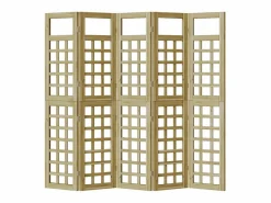 Biombo|Biombo exterior plegable 5 piezas marrón 200 x 180 cm