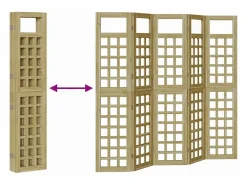 Biombo|Biombo exterior plegable 5 piezas marrón 200 x 180 cm