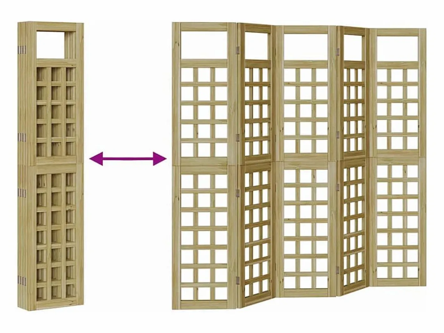 Biombo|Biombo exterior plegable 5 piezas marrón 200 x 180 cm
