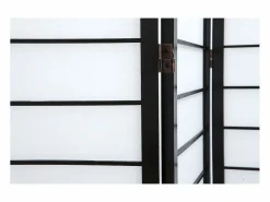 Miliboo Biombo japonés de madera negra y papel de arroz GIBON Negro Hot