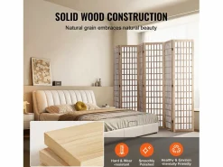 Biombo Japonés SucceBuy De 6 Paneles Para Separación De Ambientes Beige Clearance