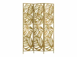 OZAIA Biombos de metal floral calados de 3 hojas L. 123 x A. 180 cm - - KODILA Dorado Outlet