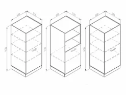 Vicco Bloque de cocina casa de campo blanca/blanca 180x46x81.6 r-line Blanco