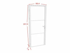 Bloque de puerta blanca reversible de aluminio y vidrio templado - Alt. 204 x An. 83 cm - MASERU^Vente-unique