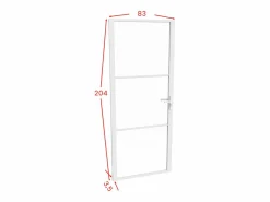 Bloque de puerta blanca reversible de aluminio y vidrio templado - Alt. 204 x An. 83 cm - MASERU^Vente-unique