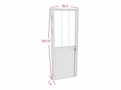 Bloque de puerta reversible, aluminio, MDF y vidrio templado, Alt. 204 x An. 73 cm, ERMELO^Vente-unique Outlet