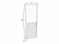Bloque de puerta reversible, aluminio, MDF y vidrio templado, Alt. 204 x An. 73 cm, ERMELO^Vente-unique Outlet