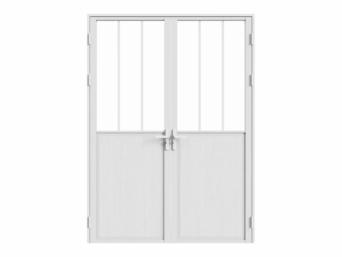 Vente-unique Puerta Con Marco|Bloque de puerta reversible, MDF y vidrio templado - 2 x Alt. 204 x An. 83 cm - ERMELO