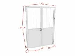 Vente-unique Puerta Con Marco|Bloque de puerta reversible, MDF y vidrio templado - 2 x Alt. 204 x An. 83 cm - ERMELO