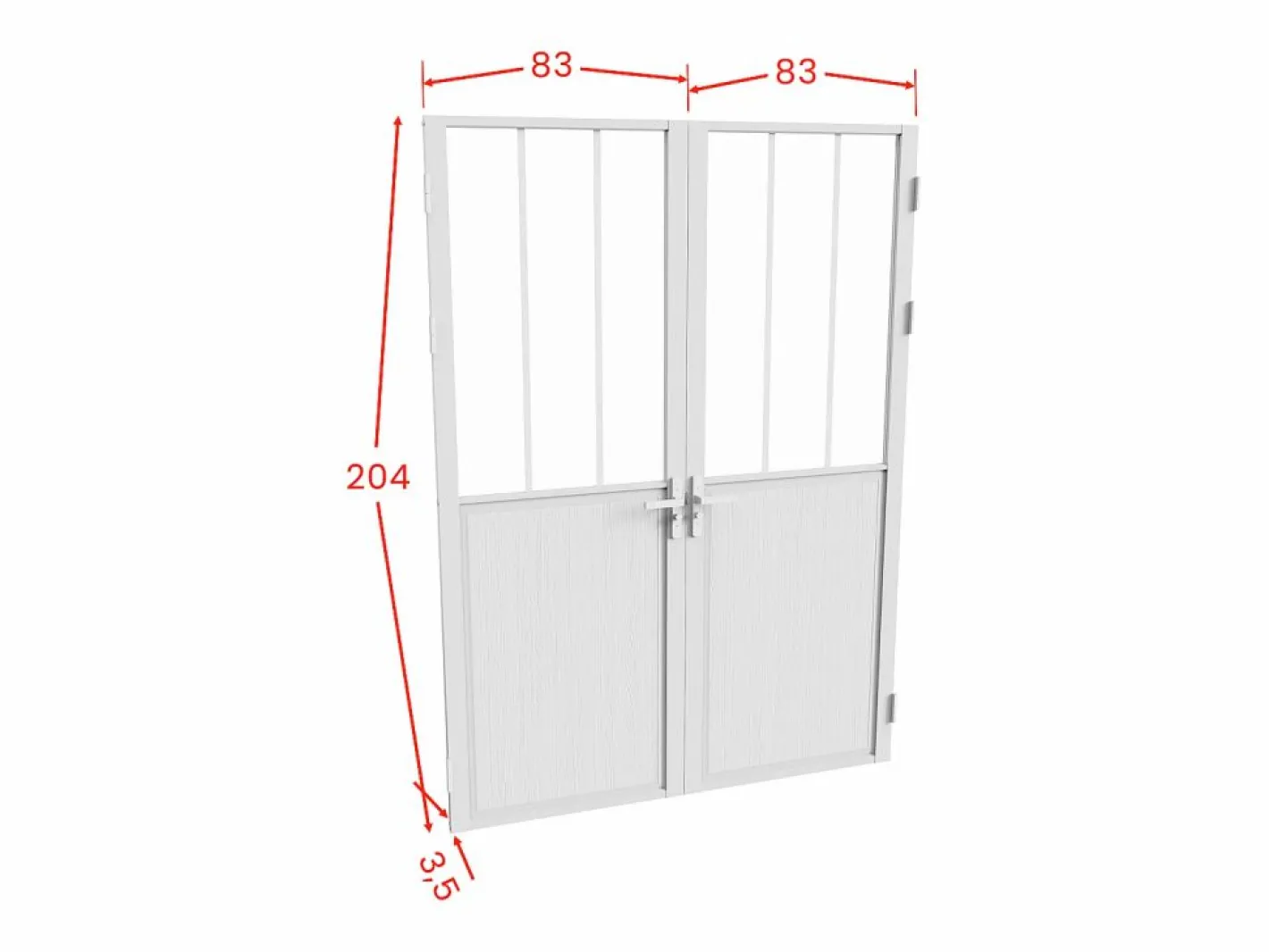 Vente-unique Puerta Con Marco|Bloque de puerta reversible, MDF y vidrio templado - 2 x Alt. 204 x An. 83 cm - ERMELO