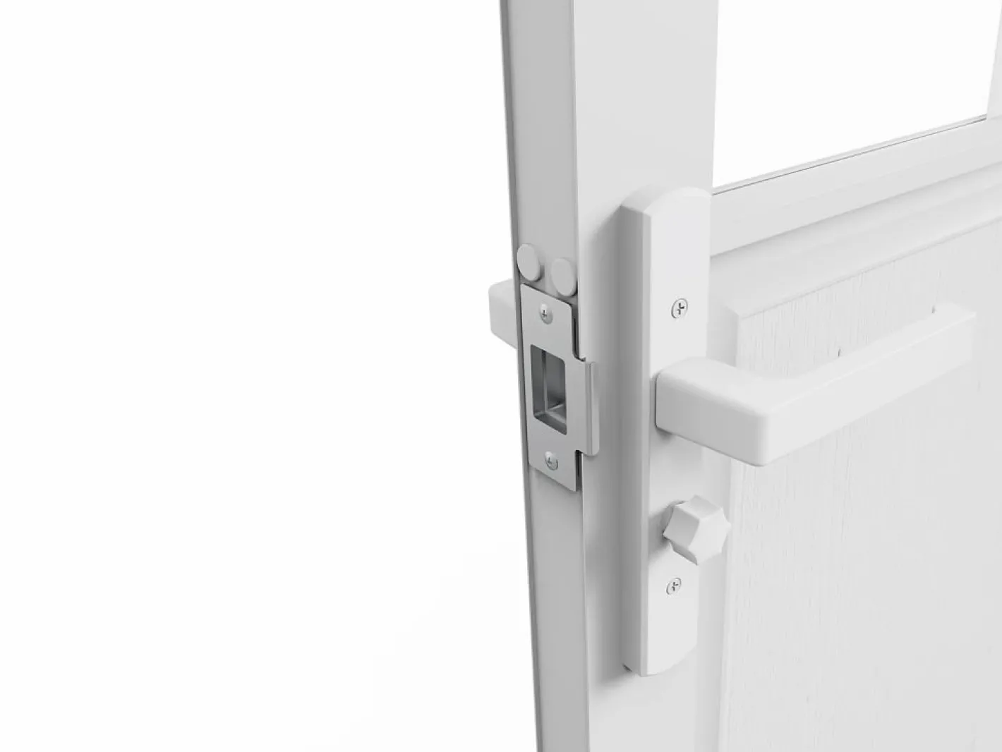 Vente-unique Puerta Con Marco|Bloque de puerta reversible, MDF y vidrio templado - 2 x Alt. 204 x An. 83 cm - ERMELO