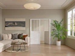Bloque de puerta reversible, MDF y vidrio templado - 2 x Alt. 204 x An. 73 cm - ERMELO^Vente-unique Sale