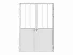 Bloque de puerta reversible, MDF y vidrio templado - 2 x Alt. 204 x An. 73 cm - ERMELO^Vente-unique Sale