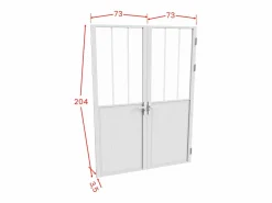 Bloque de puerta reversible, MDF y vidrio templado - 2 x Alt. 204 x An. 73 cm - ERMELO^Vente-unique Sale