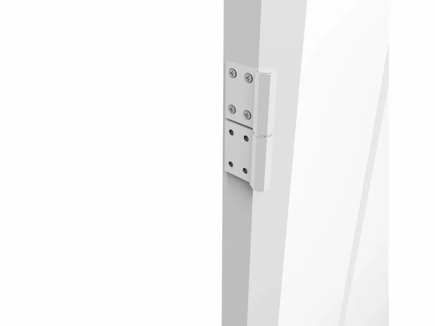 Vente-unique Bloque de puerta reversible, aluminio, MDF y vidrio templado, Alt. 204 x An. 83 cm, ERMELO Blanco Discount