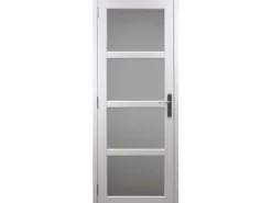 Bloque de Puerta de Vidrio Tana Blanco H204 x L83 Mesa con Varillas de Empuje Izquierda^GD Menuiseries