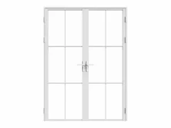 Vente-unique Bloque de puerta doble - aluminio y vidrio templado - - 2 x 204 x 83 cm - SEROTO Blanco Hot