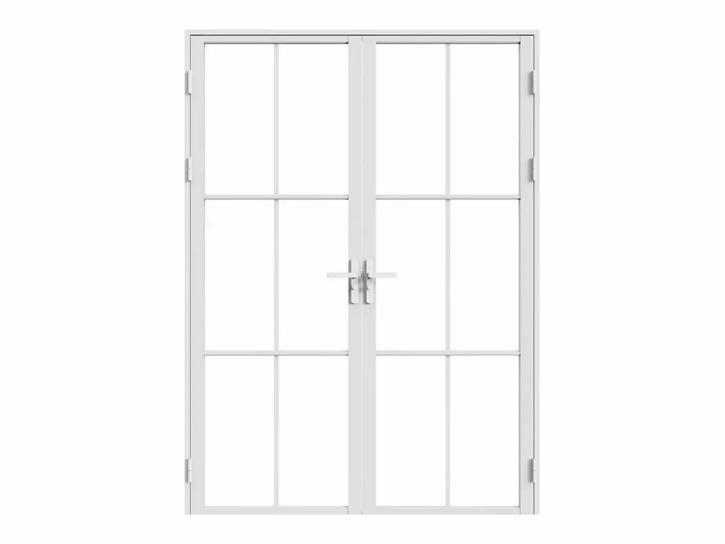 Vente-unique Bloque de puerta doble - aluminio y vidrio templado - - 2 x 204 x 83 cm - SEROTO Blanco Hot