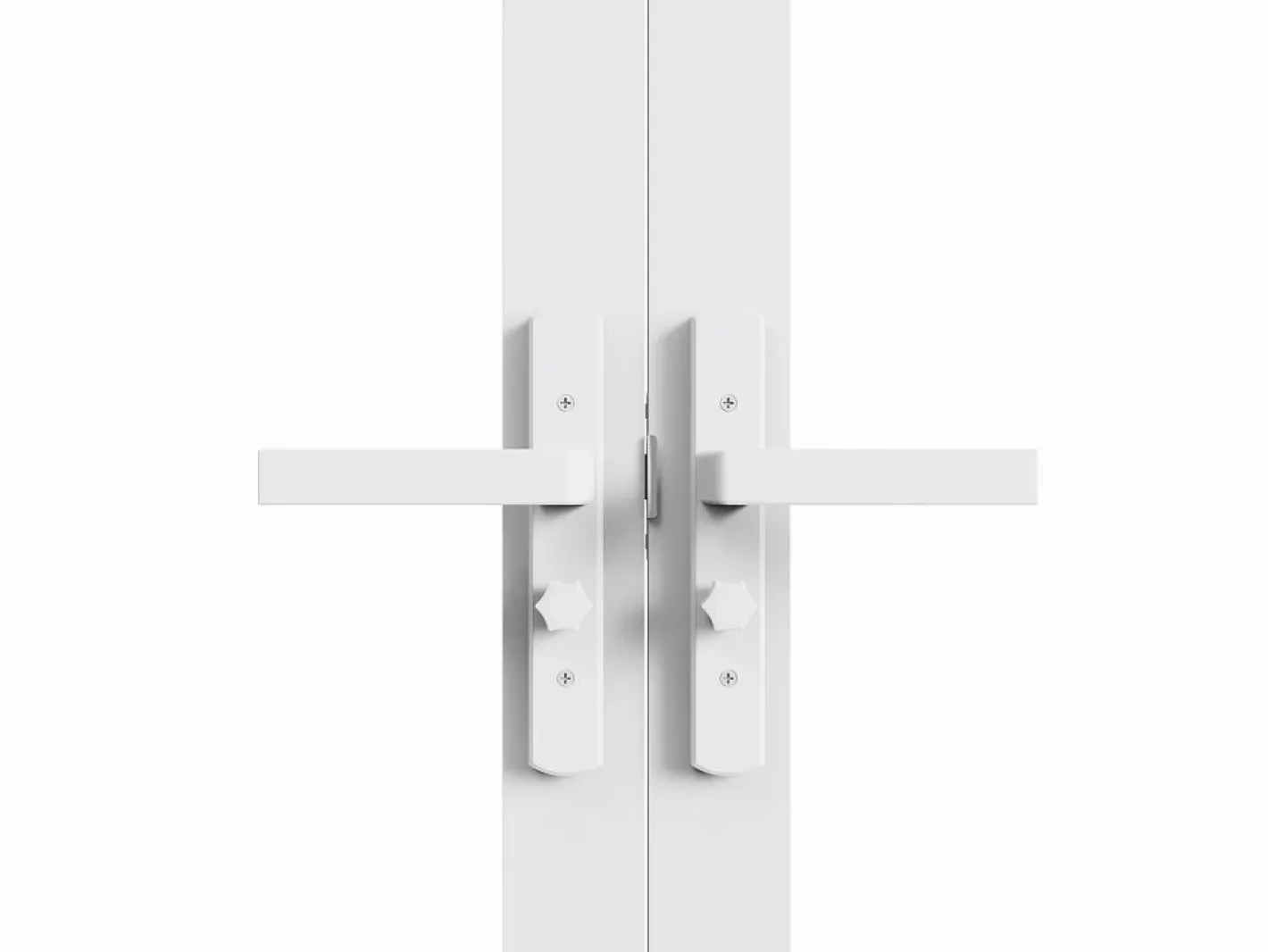 Vente-unique Bloque de puerta doble - aluminio y vidrio templado - - 2 x 204 x 83 cm - SEROTO Blanco Hot