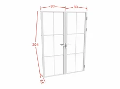 Vente-unique Bloque de puerta doble - aluminio y vidrio templado - - 2 x 204 x 83 cm - SEROTO Blanco Hot