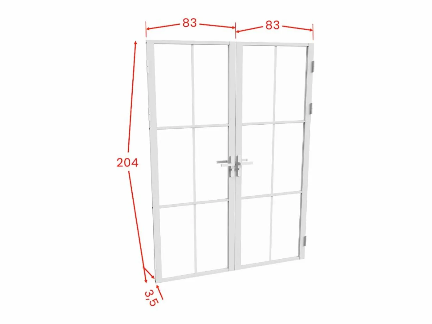 Vente-unique Bloque de puerta doble - aluminio y vidrio templado - - 2 x 204 x 83 cm - SEROTO Blanco Hot