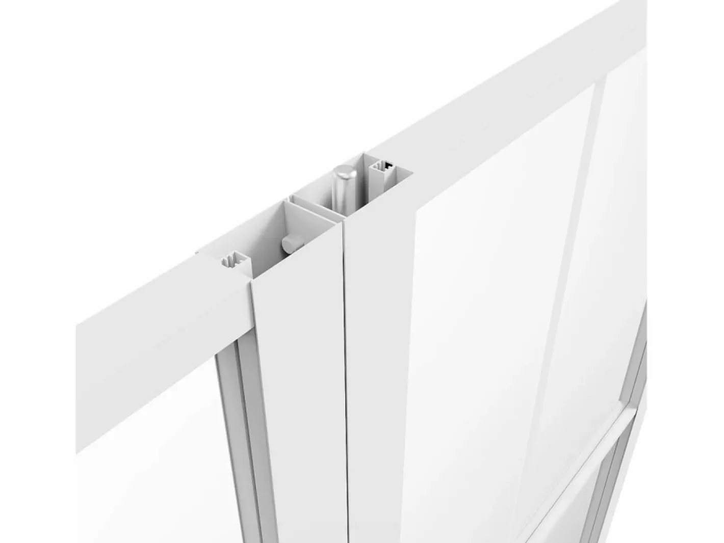 Vente-unique Bloque de puerta doble - aluminio y vidrio templado - - 2 x 204 x 83 cm - SEROTO Blanco Hot