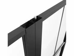 Vente-unique Bloque de puerta doble - aluminio, vidrio translúcido - 2 x Alt. 204 x An. 93 cm - - SEROTO Negro Discount