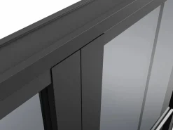Vente-unique Bloque de puerta doble reversible de vidrio templado ahumado - 2 x Alt. 204 x An. 83 cm - SEROTO Negro Best