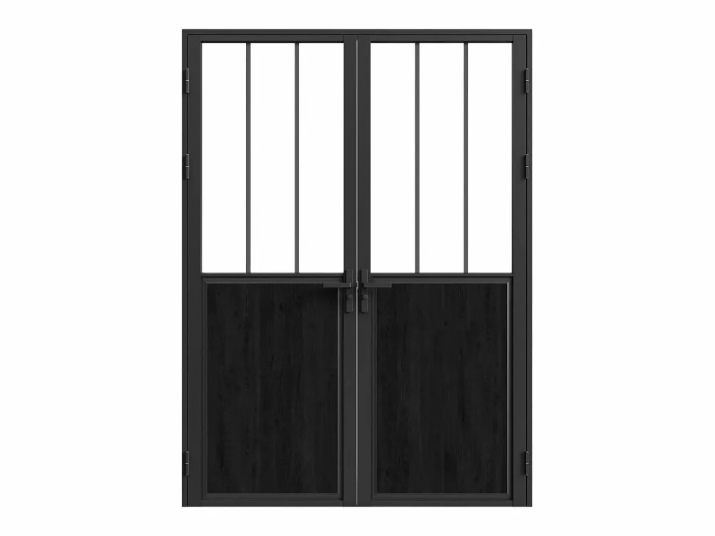 Vente-unique Bloque de puerta doble reversible y vidrio templado - 2 x Alt. 204 x An. 83 cm - ERMELO Negro Clearance