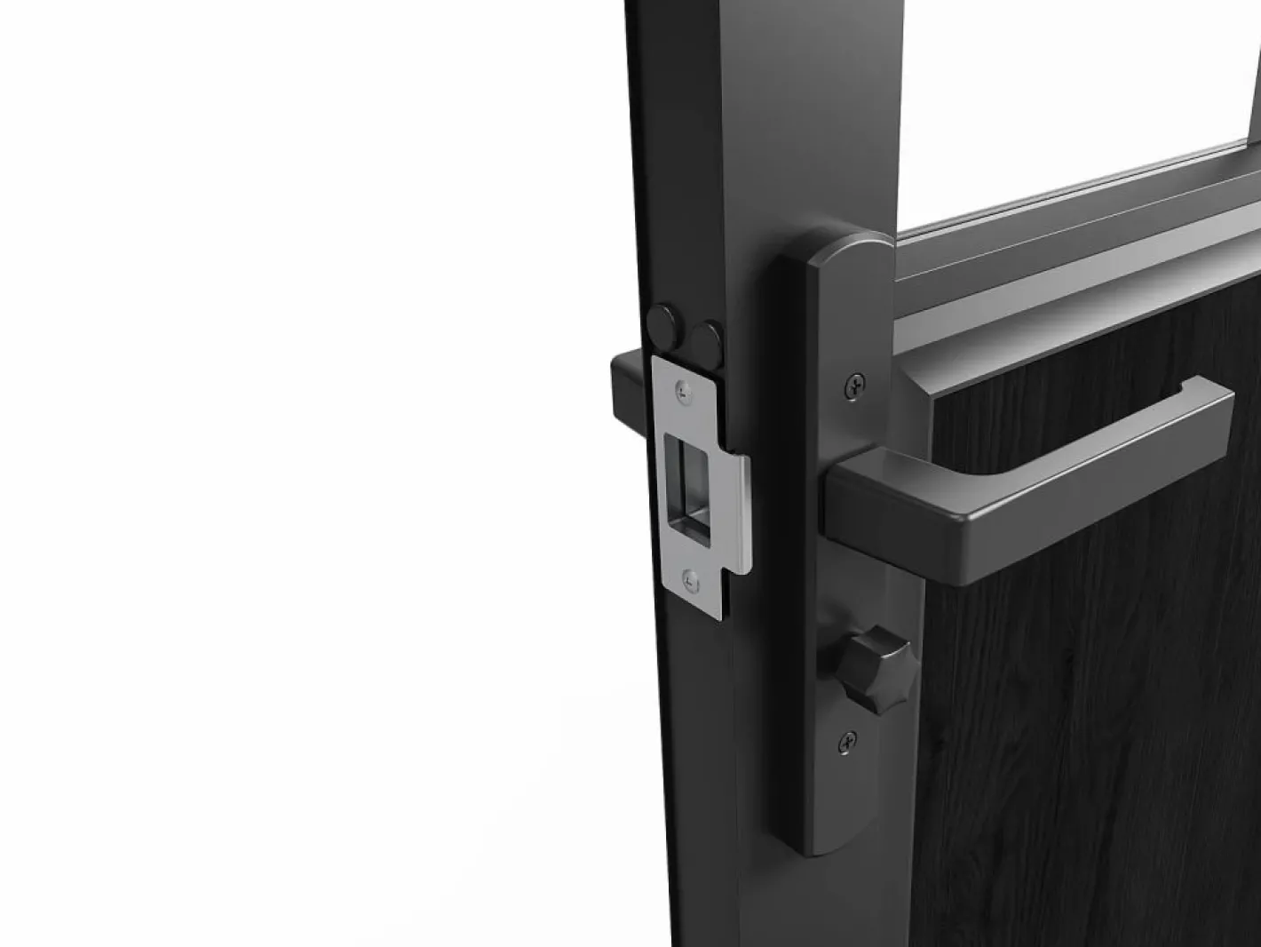 Vente-unique Bloque de puerta doble reversible y vidrio templado - 2 x Alt. 204 x An. 83 cm - ERMELO Negro Clearance
