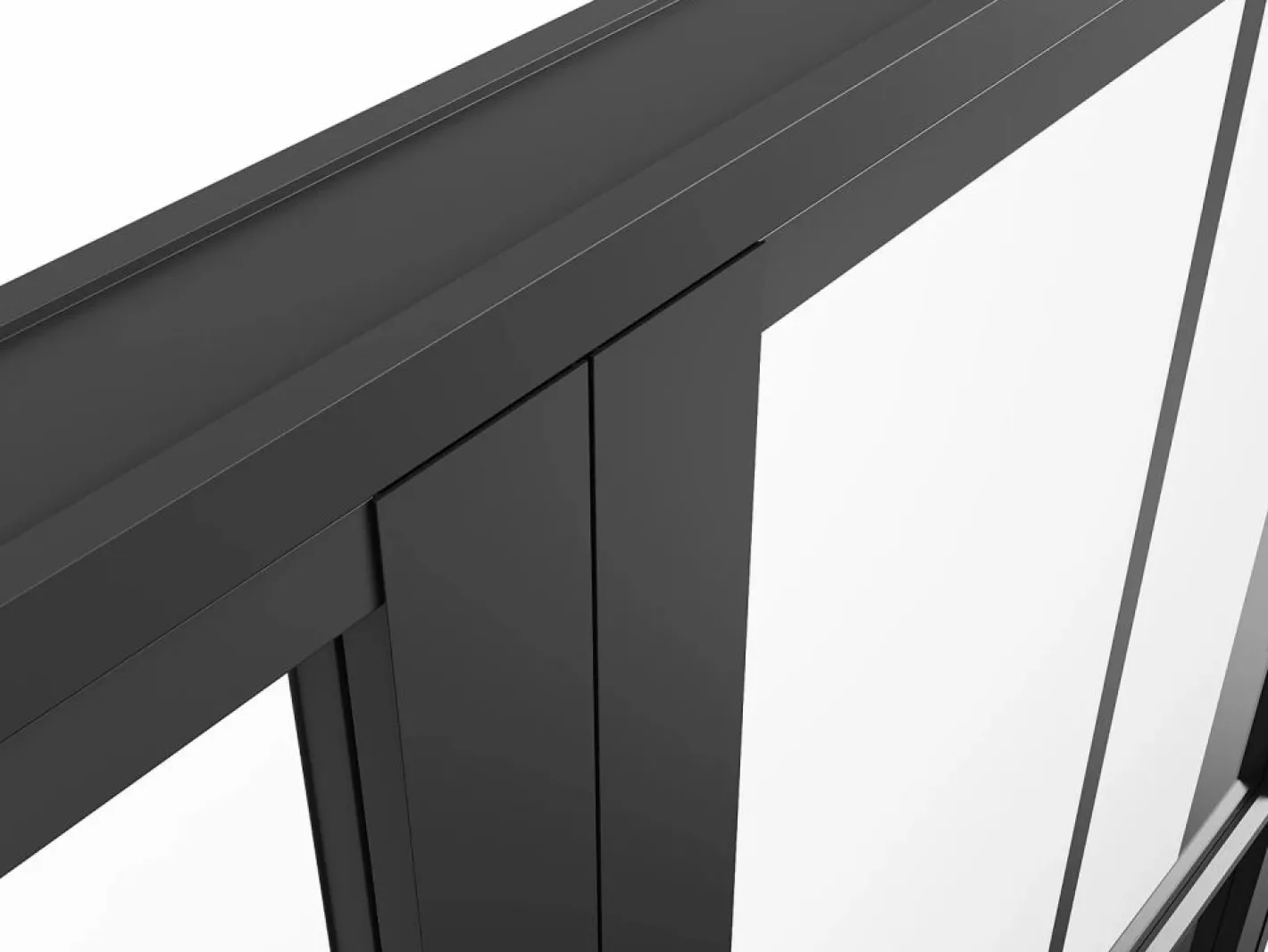 Vente-unique Puerta Con Marco|Bloque de puerta doble reversible - aluminio, vidrio templado - 2 x Alt. 204 x An. 93 cm - - SEROTO