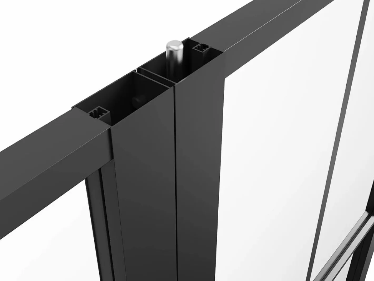 Vente-unique Puerta Con Marco|Bloque de puerta doble reversible - aluminio, vidrio templado - 2 x Alt. 204 x An. 93 cm - - SEROTO