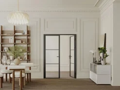 Bloque de puerta doble reversible de aluminio y vidrio templado - Alt. 204 x An. 2 x 73 cm - MASERU^Vente-unique New