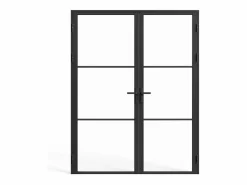 Bloque de puerta doble reversible de aluminio y vidrio templado - Alt. 204 x An. 2 x 73 cm - MASERU^Vente-unique New