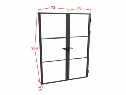 Bloque de puerta doble reversible de aluminio y vidrio templado - Alt. 204 x An. 2 x 73 cm - MASERU^Vente-unique New