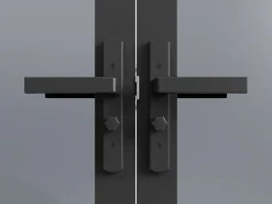 Vente-unique Bloque de puerta doble reversible de vidrio templado ahumado - 2 x Alt. 204 x An. 73 cm - LOXTON Negro Online