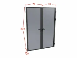 Vente-unique Bloque de puerta doble reversible de vidrio templado ahumado - 2 x Alt. 204 x An. 73 cm - LOXTON Negro Online
