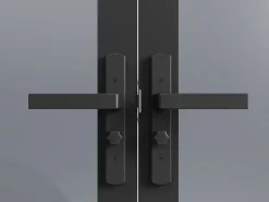 Vente-unique Puerta Con Marco|Bloque de puerta doble reversible - vidrio ahumado - 2 x Alt. 204 x An. 73 cm - - MASERU
