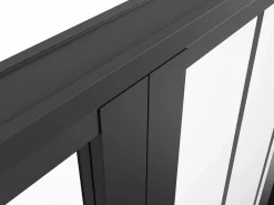 Vente-unique Bloque de puerta doble reversible, y vidrio templado - 2 x Alt. 204 x An. 93 cm - ERMELO Negro Outlet
