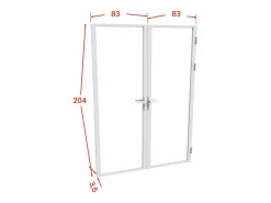 Vente-unique Puerta Con Marco|Bloque de puerta doble reversible - Vidrio templado - - 2 x Alt. 204 x An. 83 cm - LOXTON